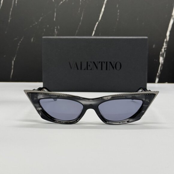 NEW V-GOLDCUT VLS-113B VALENTINO SUNGLASSES BLACK CAT EYE EYEWEAR VALENTINO - Picture 1 of 13